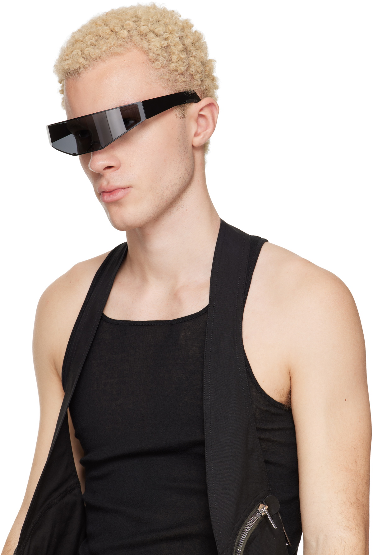 Rick Owens Black Cyclops Sunglasses