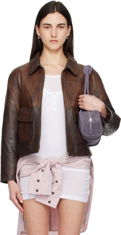 Photo: Gimaguas Brown Claudia Leather Jacket