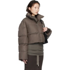 Rick Owens Moncler + Rick Owens Taupe Cropped Cyclopic Down Jacket