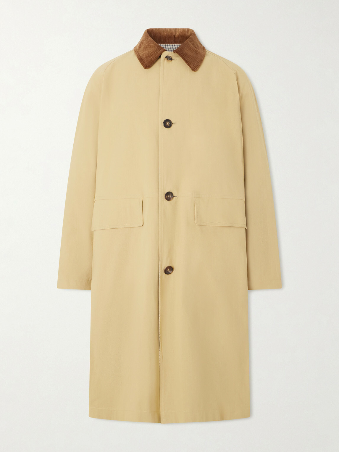 Drake's - Reversible Corduroy-Trimmed Cotton and Linen-Blend Jacket - Neutrals