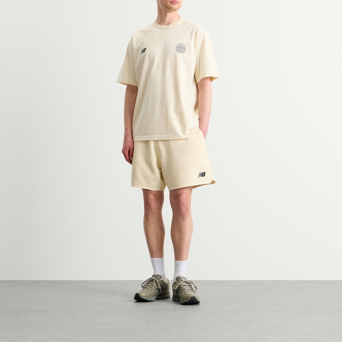 Stone Island Men's x New Balance Shorts in Ivory