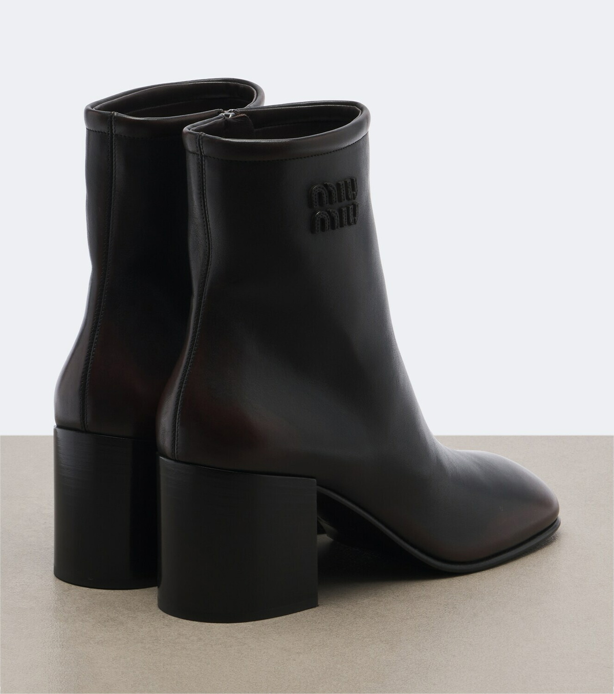 Miu Miu Logo leather ankle boots