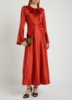 Veronica Beard Ezri Silk-blend Midi Dress Red