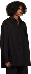 Raf Simons Black Leather Patch Shirt