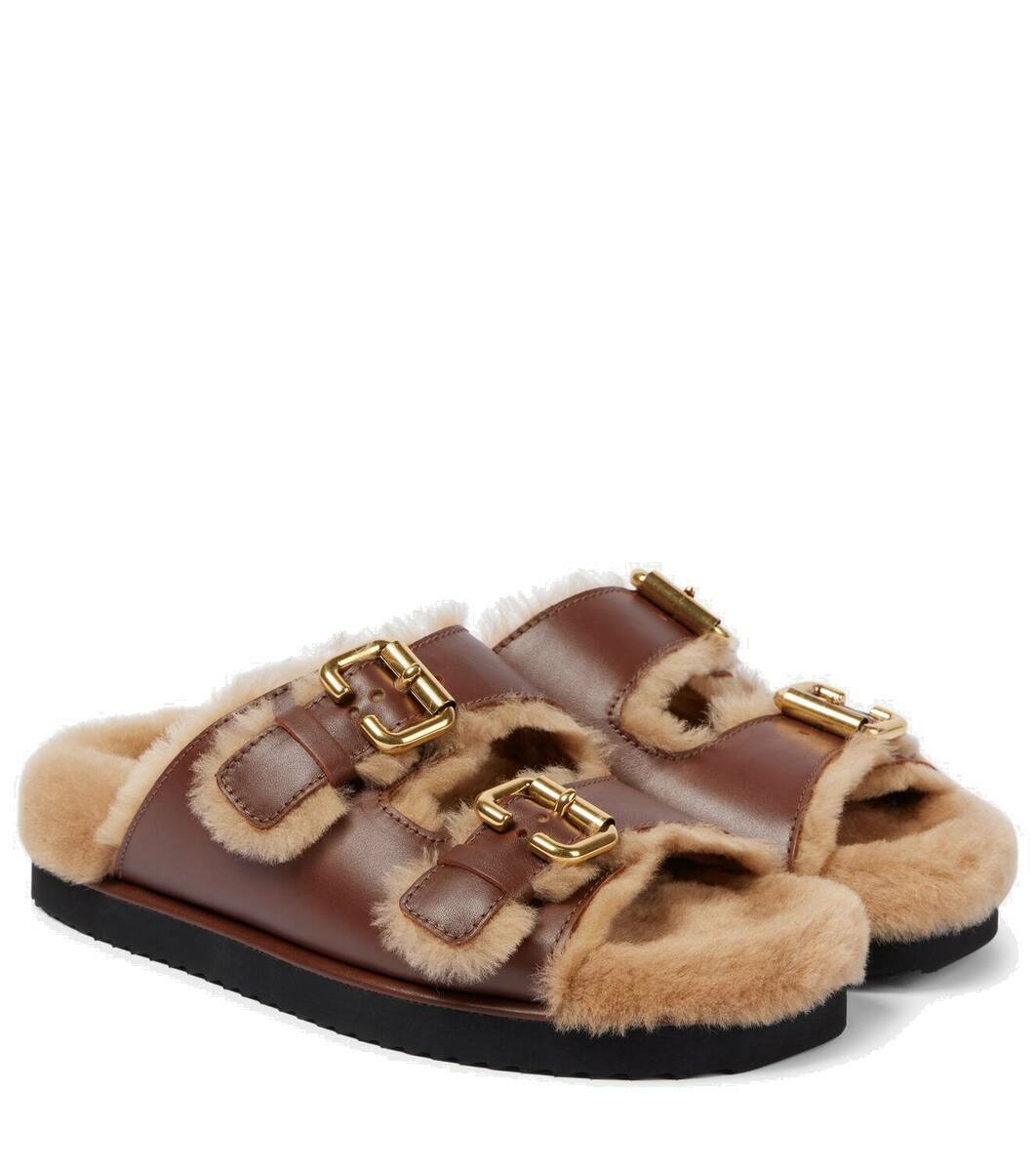 Chloé Nil shearling-lined leather sandals Chloe