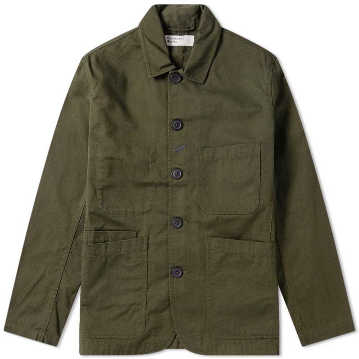 Photo: Universal Works Bakers Jacket Green