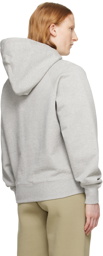 AMI Paris Gray Bonded Hoodie