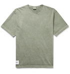 WTAPS - Sign Logo-Appliquéd Embroidered Pigment-Dyed Cotton-Jersey T-Shirt - Green