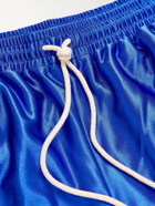 Gucci - Wide-Leg Logo-Appliquéd Webbing-Trimmed Tech-Jersey Shorts - Blue