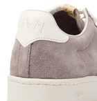 visvim - Corda-Folk Leather-Trimmed Suede Sneakers - Gray