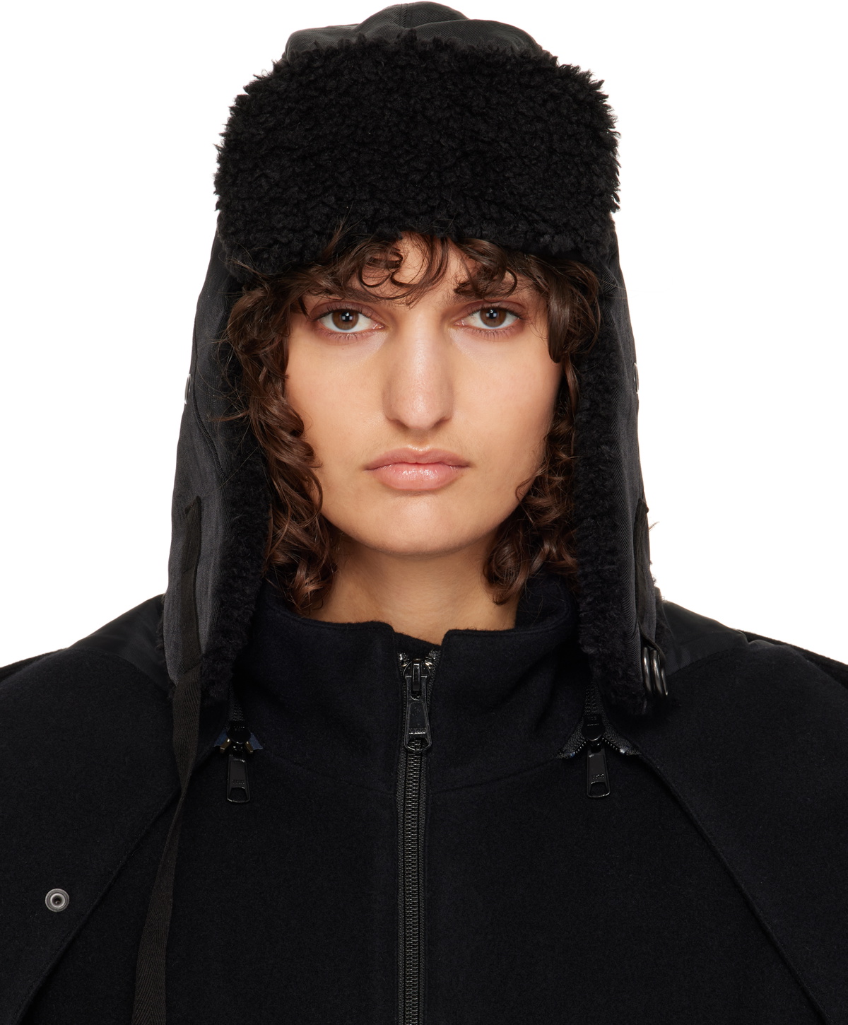 Y's Black Vintage Nylon Twill Flying Aviator Hat