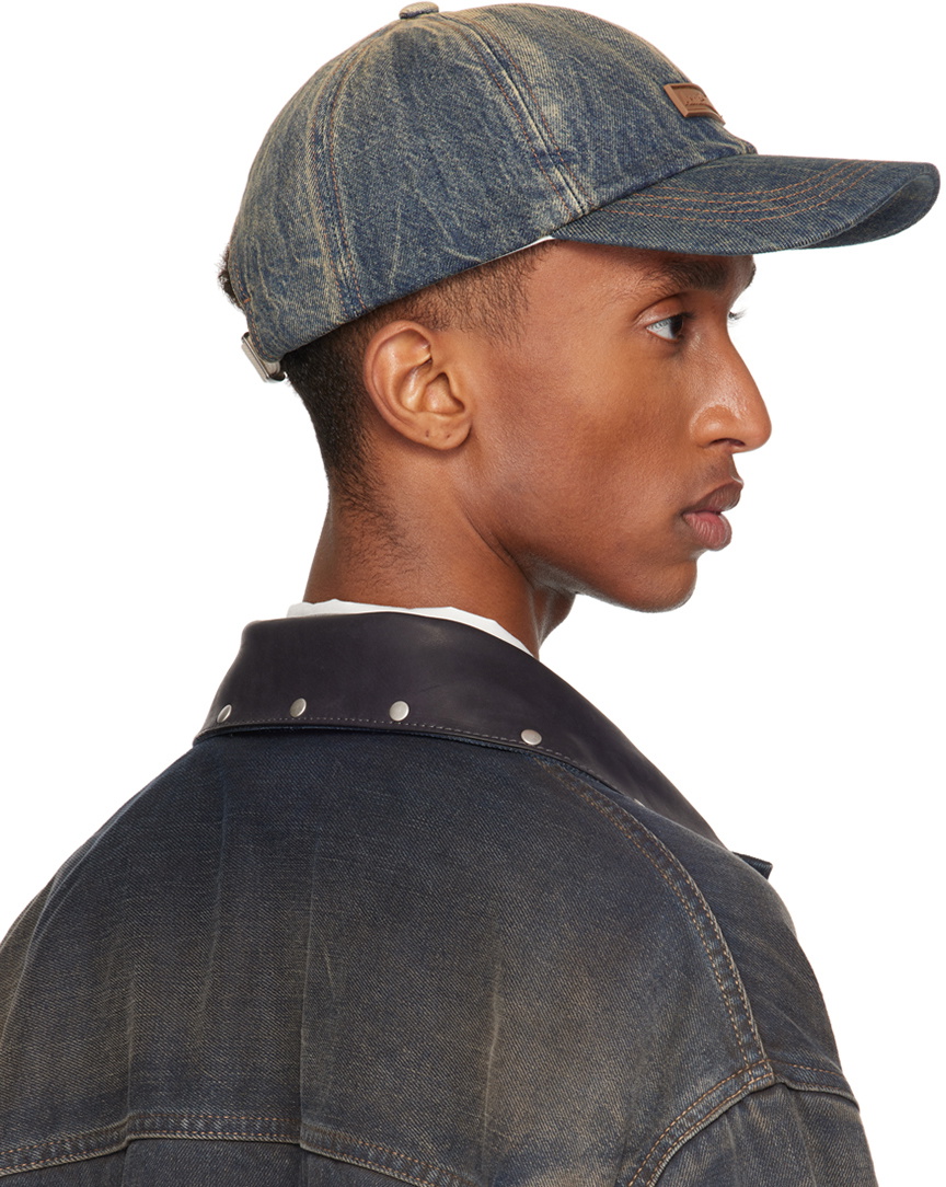 ACNE STUDIOS ブルー ロゴパッチ デニム キャップ Acne Studios Blue Denim Logo Cap Acne Studios