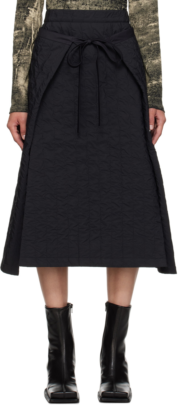HENRIK VIBSKOV 巻きスカート（ブラック） Henrik Vibskov Black Bind Midi Skirt Henrik Vibskov
