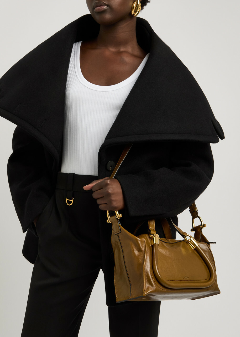 Chloe Paraty 24 Mini Glossed Leather Shoulder bag - Mid Brown - One Size