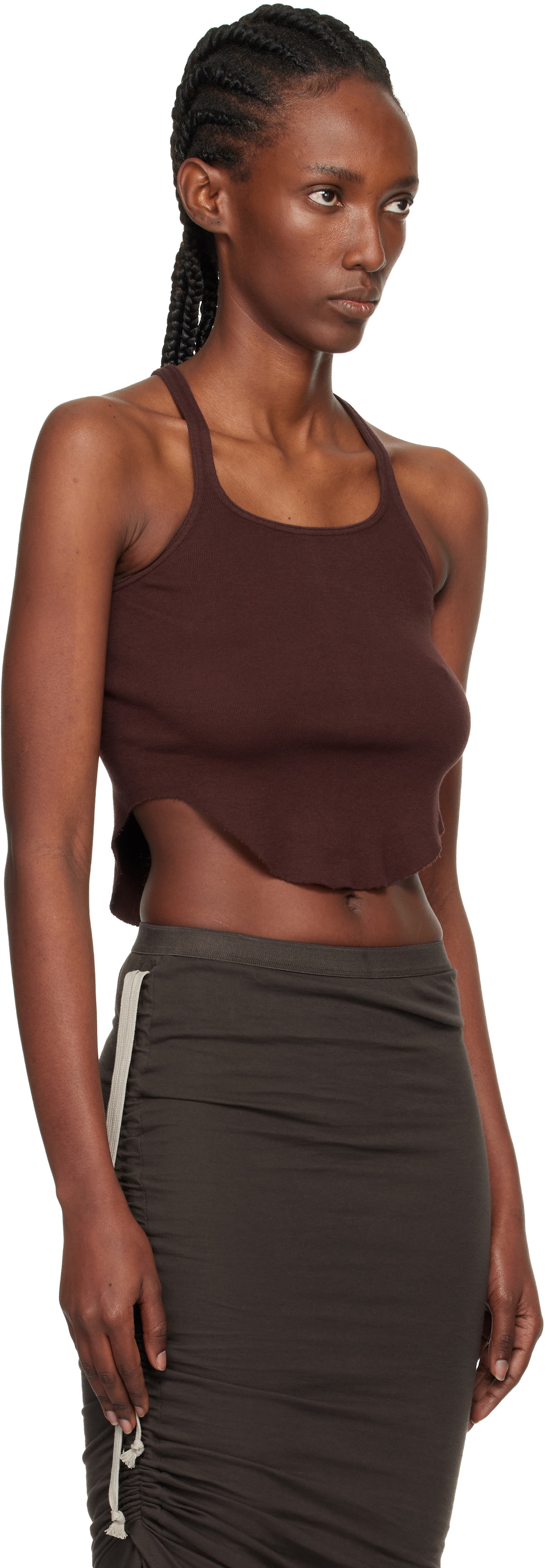 Rick Owens DRKSHDW Burgundy Concordians Basic Rib Tank Top