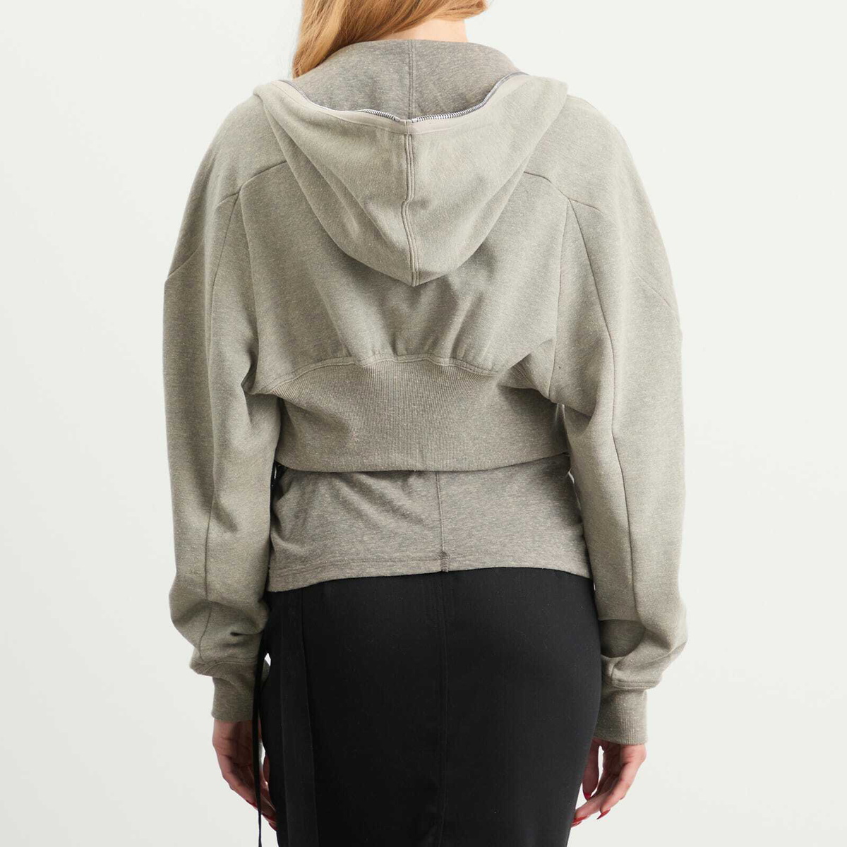 Rick Owens DRKSHDW Women's Collage Gimp Hoodie in Grey Melange