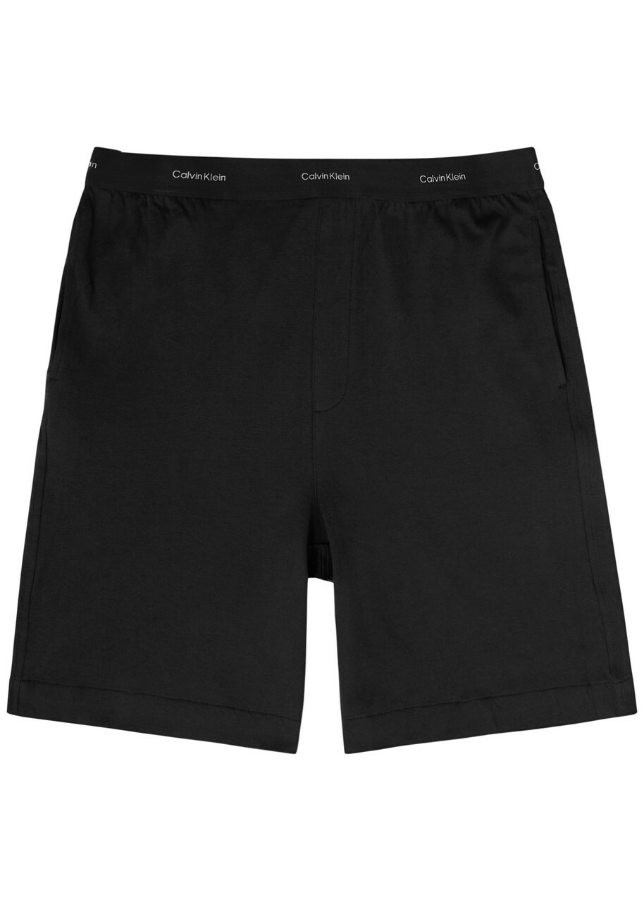 Calvin Klein Logo Stretch-cotton Pyjama Shorts Black