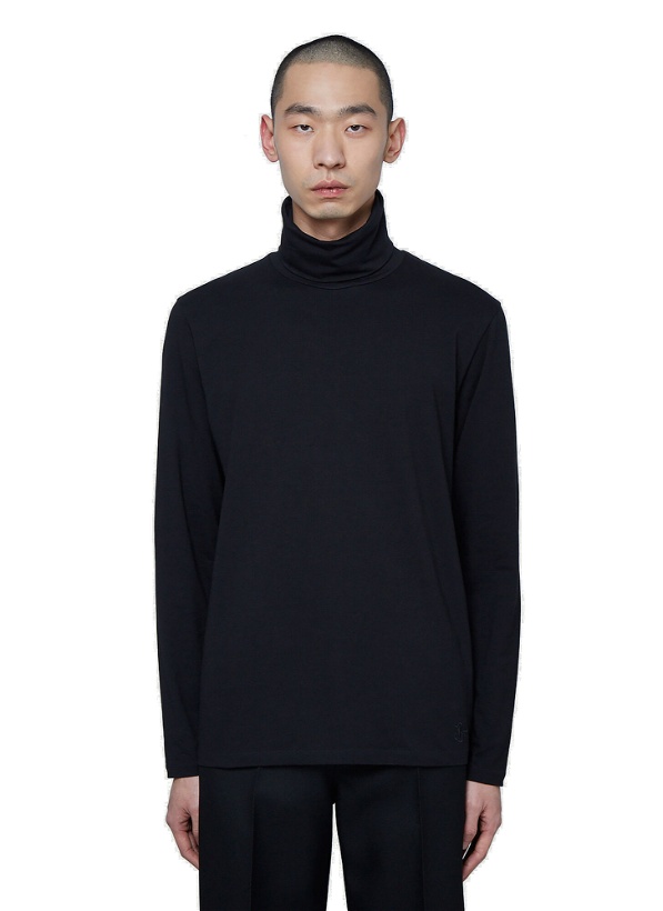 Photo: Roll Neck Long Sleeve T-Shirt in Black