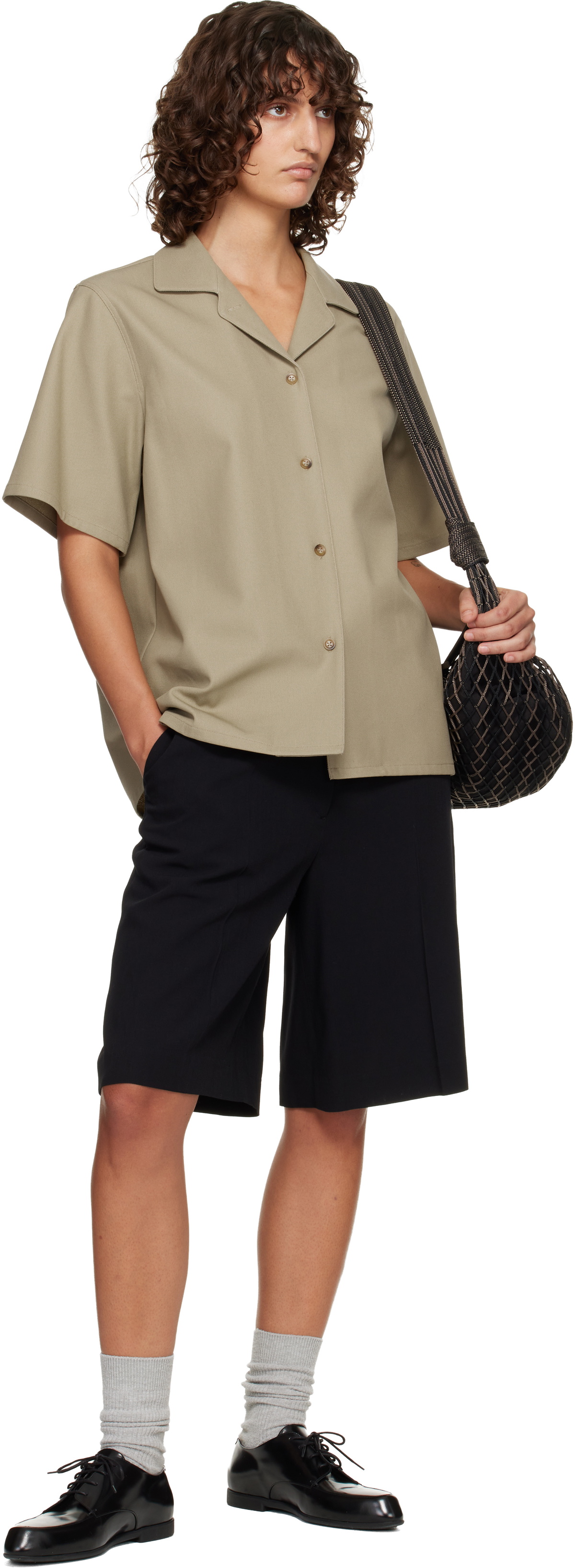 LE17SEPTEMBRE Beige Twill Short Sleeve Shirt