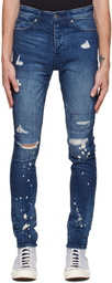 Ksubi Blue Chitch Glory Trashed Jeans