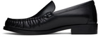 Legres Black Ruched Loafers