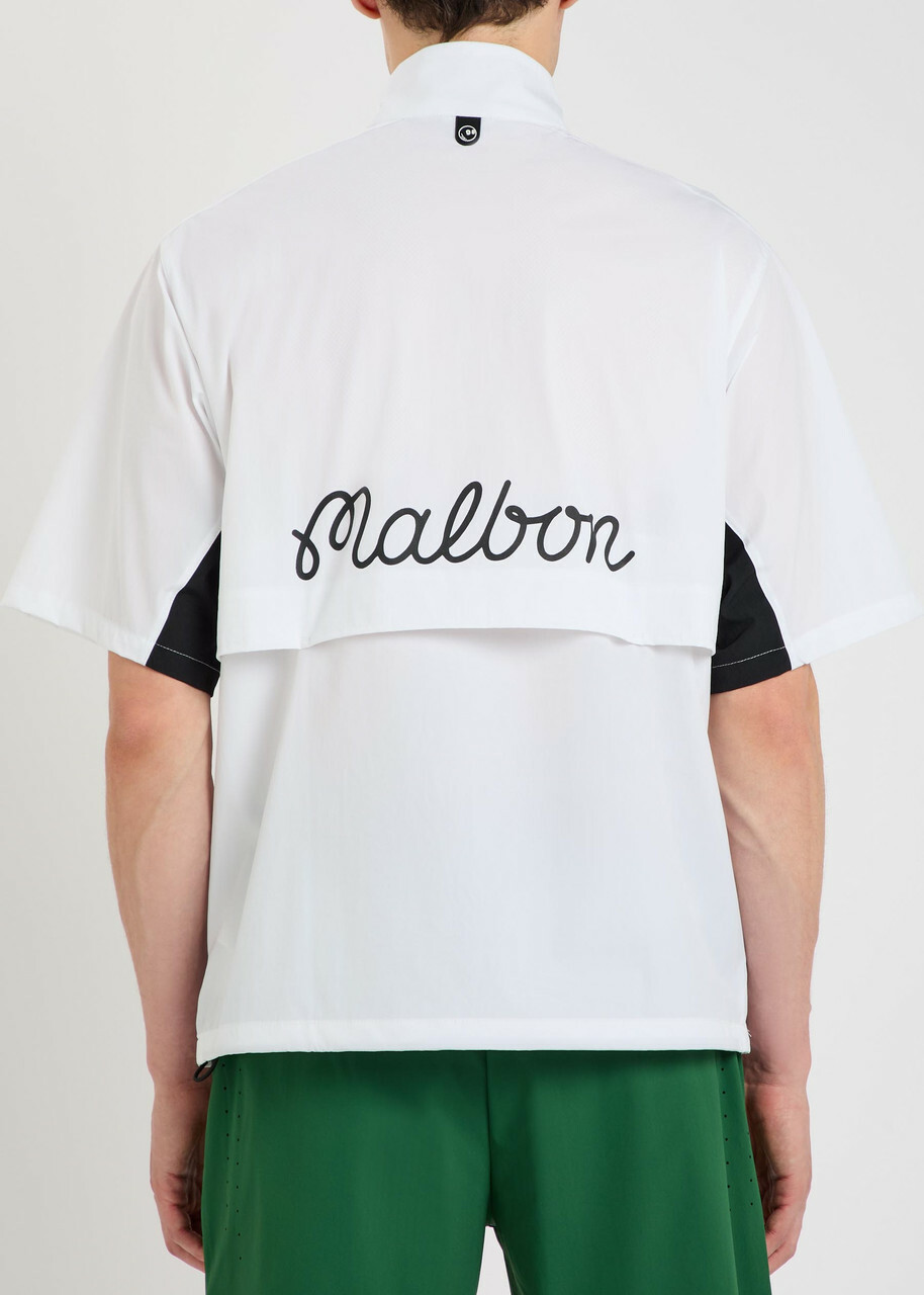 Malbon Pine Appliquéd Stretch-shell Windshirt White