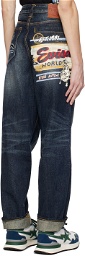 Evisu Indigo Printed Jeans