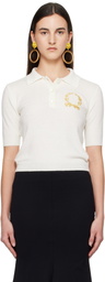 Moschino Off-White Laurel Crown Logo Polo
