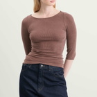Fruity Booty Women's Second Skins 3/4 Length Top in Brown