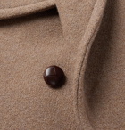 Kingsman - Conrad Double-Breasted Shearling-Trimmed Wool Coat - Brown