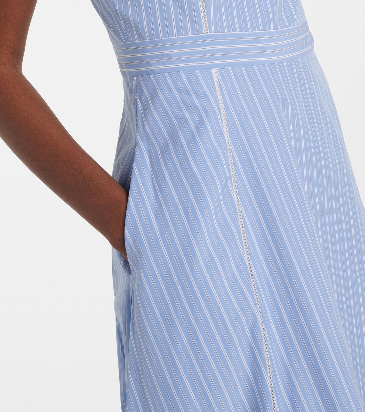 Simkhai Avaleigh striped cotton midi dress