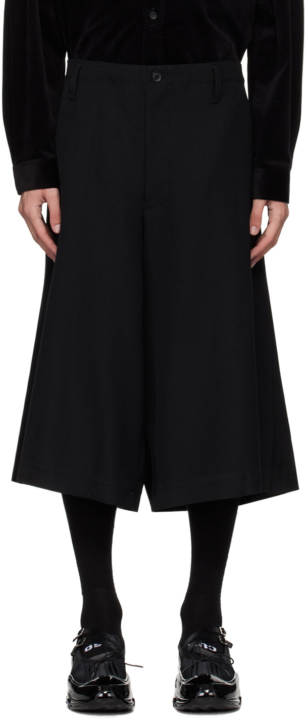 YOHJI YAMAMOTO Black Ox Pleats Half-Pant Shorts