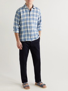 Peter Millar - Checked Linen-Gauze Shirt - Blue