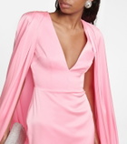 Alex Perry Crêpe cape midi dress