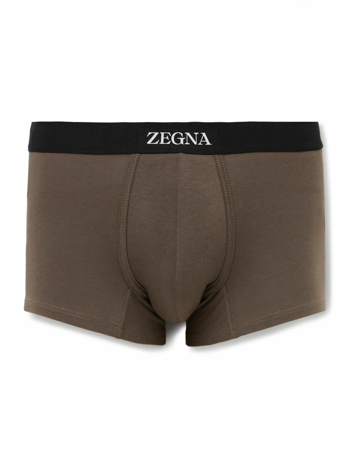 Zegna - Stretch-Cotton Boxer Briefs - Brown
