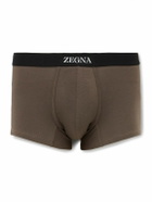 Zegna - Stretch-Cotton Boxer Briefs - Brown