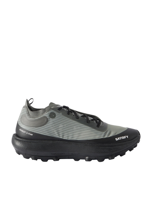Photo: Satisfy - TheROCKER™ Rubber-Trimmed Rippy™ 66 Trail Running Sneakers - Gray