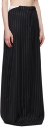 Martine Rose Black Pinstripe Maxi Skirt