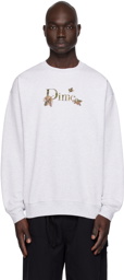 Dime Gray Embroidered Sweatshirt