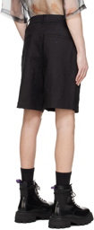 Feng Chen Wang Black Distressed Shorts