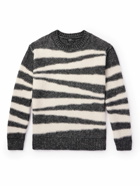 A.P.C. - Sebastien Striped Cotton and Alpaca-Blend Sweater - Gray
