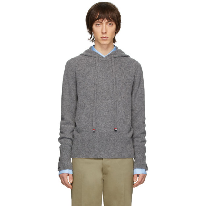 Photo: Thom Browne Grey Cashmere Over-Washed Hoodie