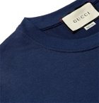 Gucci - Printed Cotton-Jersey T-Shirt - Blue