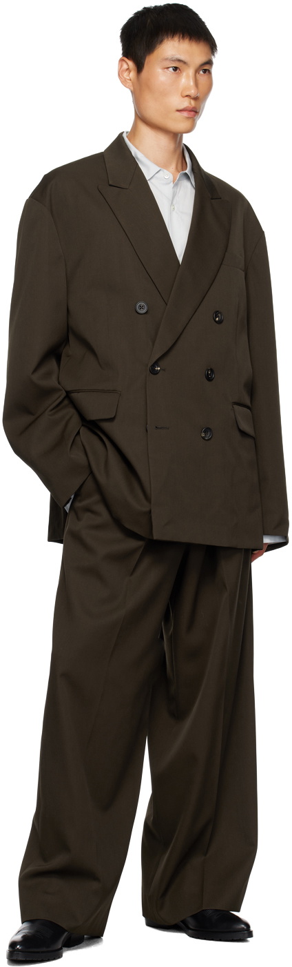 stein Khaki Peaked Lapel Blazer