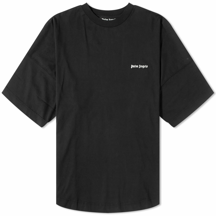 Photo: Palm Angels Men's Embroidered Logo Oversized T-Shirt in Black