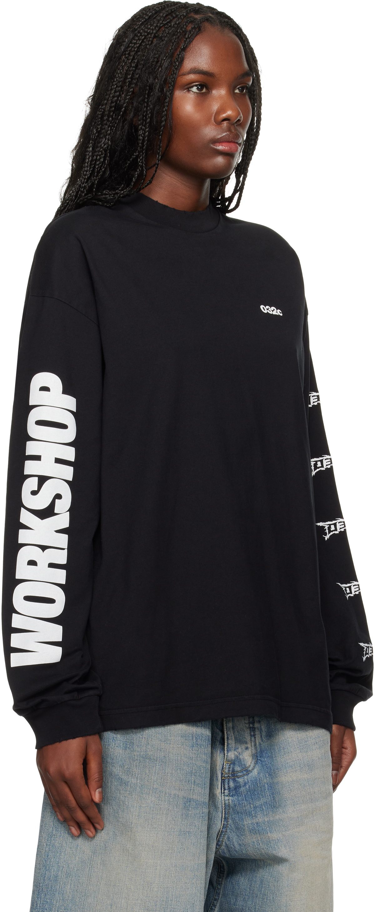 032c Black Nerve Shatter Boxy Longsleeve T-shirt 032c