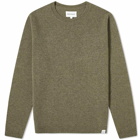 Norse Projects Men's Sigfred Lambswool Crew Knit in Ivy Green