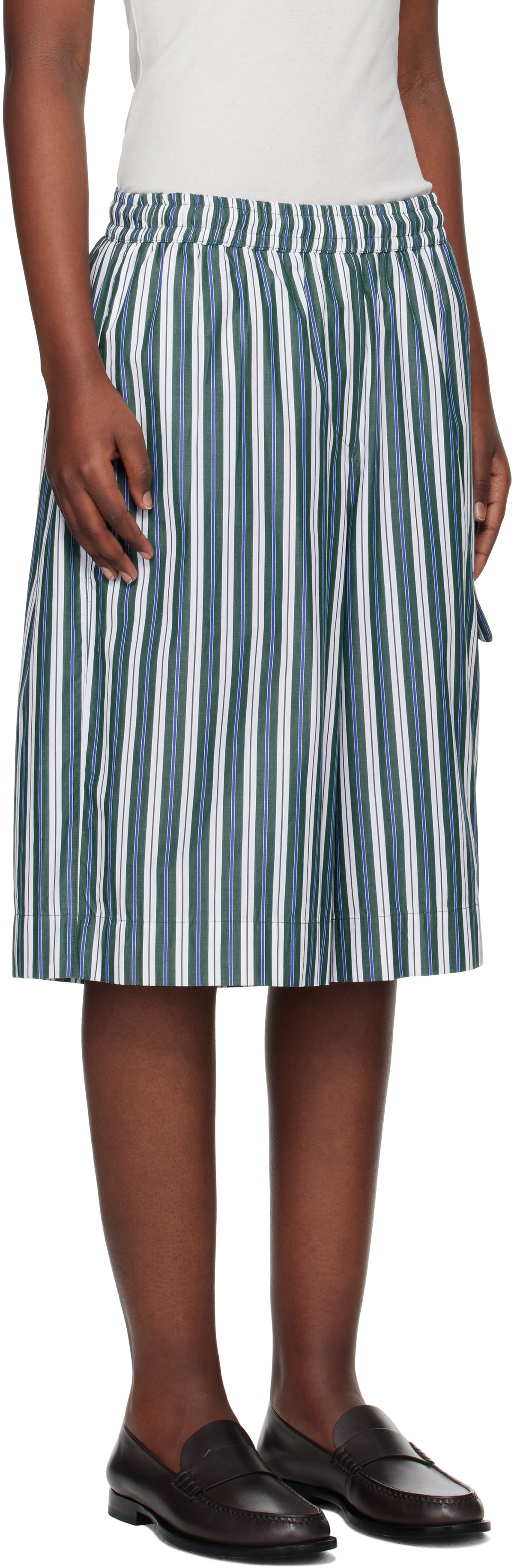 REMAIN Birger Christensen Green Poplin Basketball Shorts