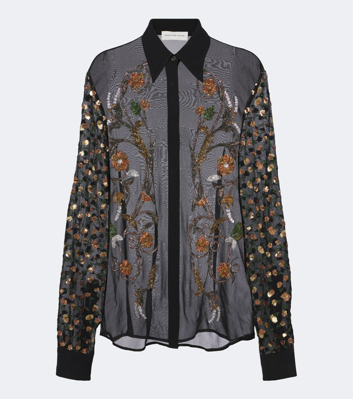 Dries Van Noten Embellished sheer blouse