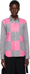 Comme des Garçons Homme Plus White Cotton Broad Stripe Shirt